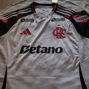 Adidas White Jersey with Black and Red Details